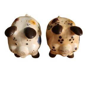 Vintage Floral Ceramic Pig Salt & Pepper Shakers